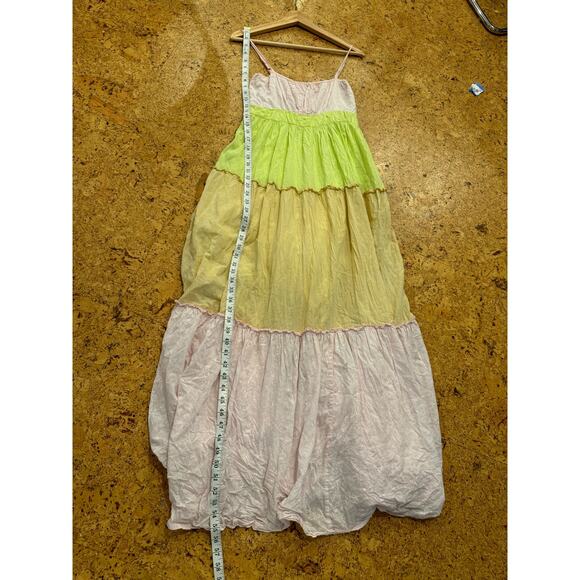 Ro's Garden Dress Anthropologie Tiered pastel floral 100% cotton maxi sun XS - Picture 13 of 13